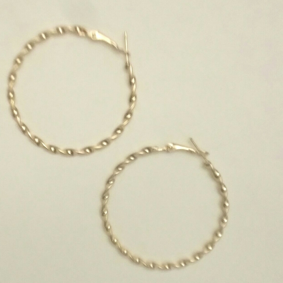 Gold Spiral Earrings, Gold Hoop Earrings - Picture 5 of 5